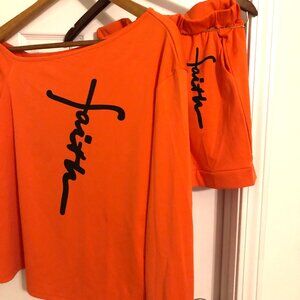 Tangerine Colored Short Set XL